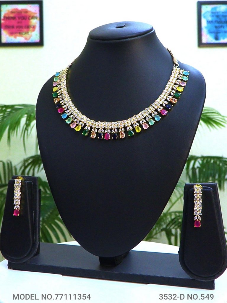 American Diamond Necklace Set | Wonderful Gift Item - Style 2 - Amaara World