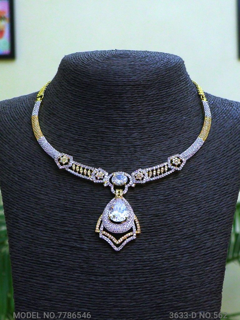 Traditional Zirconia Jewelry Set for Classy Women - View 2 - Amaara World