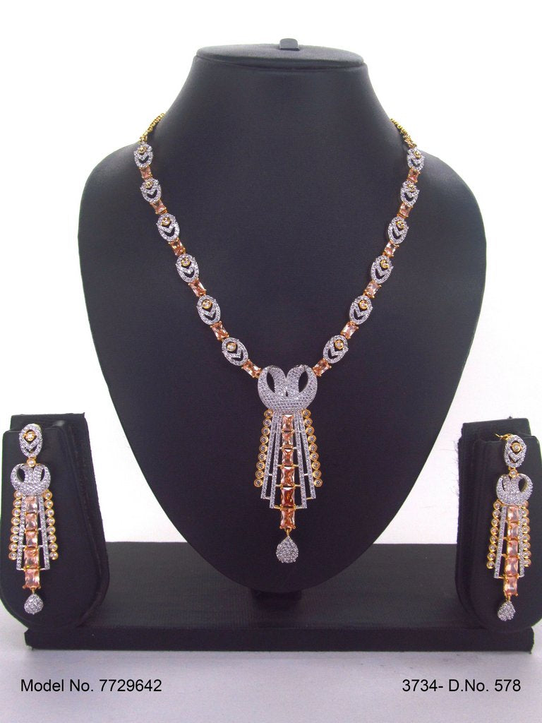 Handmade Traditional Masterpiece Zircon Jewelry Set - Style 2 - Amaara World