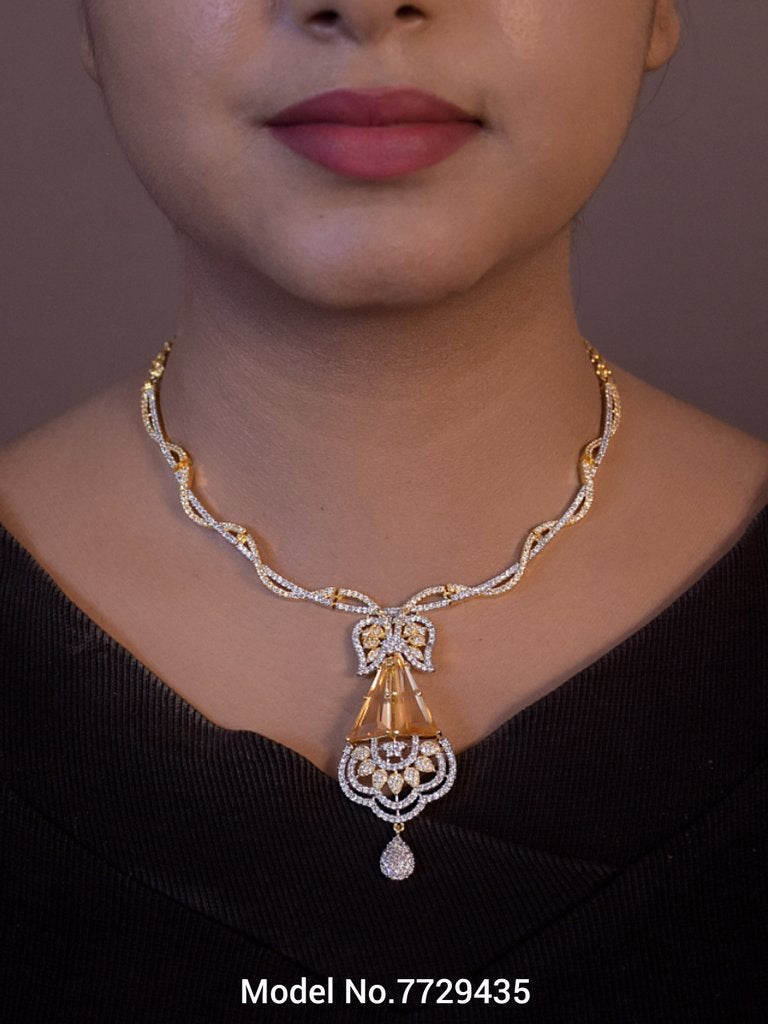 Original Zircon Necklace Set - View 2 - Amaara World