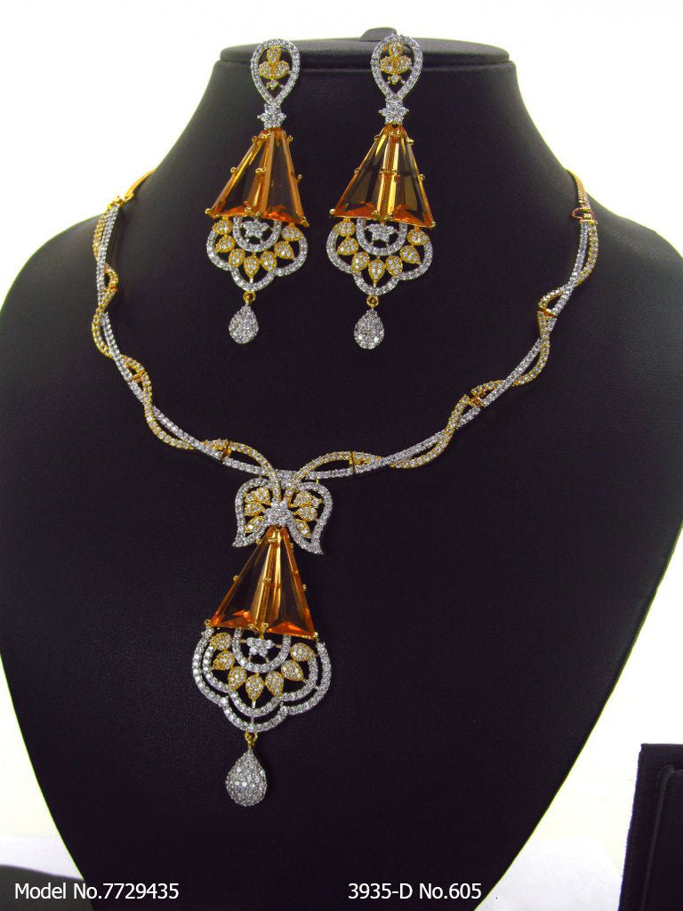 Original Zircon Necklace Set - View 3 - Amaara World