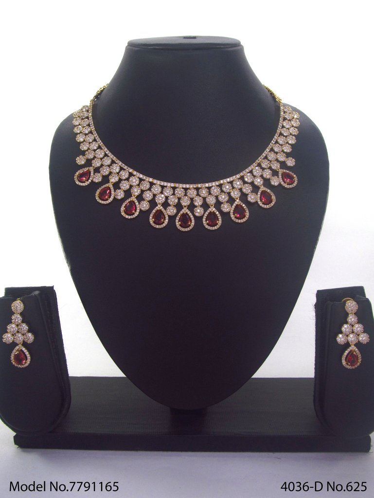 Artificial Diamond Cz Jewelry Set - Style 2 - Amaara World