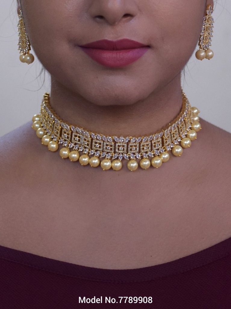 Gift Necklace Set in CZ - View 2 - Amaara World