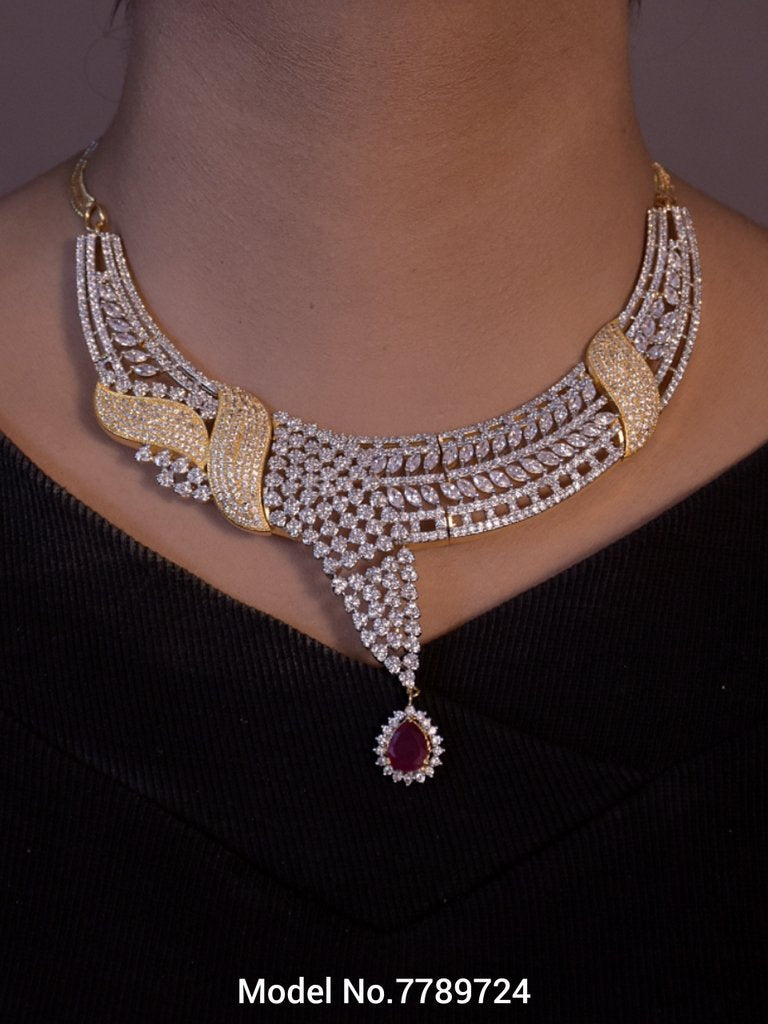 Original Zircon Necklace Set - View 2 - Amaara World