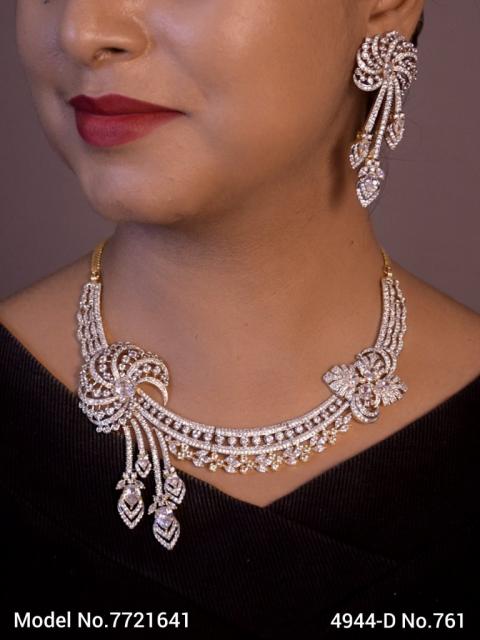Traditional Design | American Diamond Jewelry Set - 7721641
