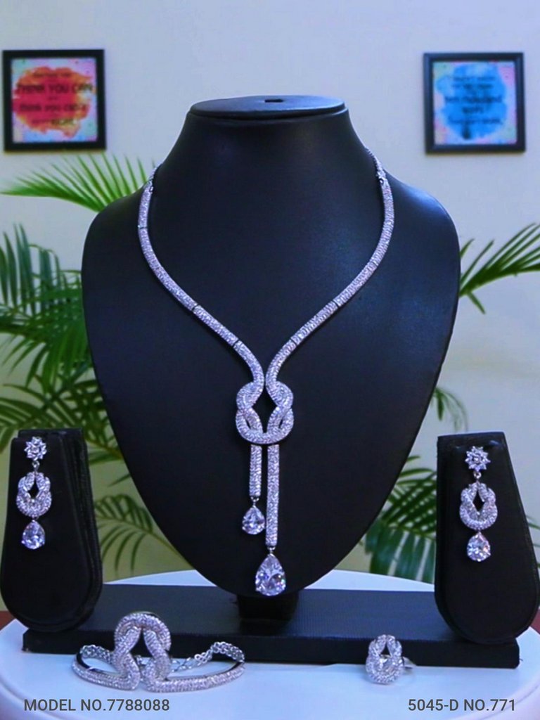Traditional Design | American Diamond Jewelry Set - Amaara World
