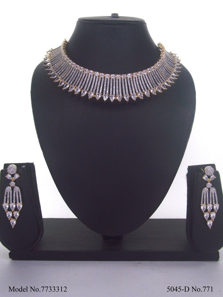 American Diamond Necklace Set - 7733312 - View 1