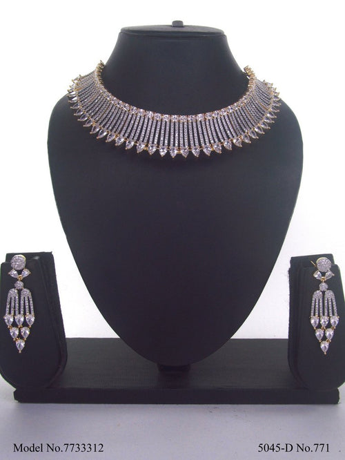 American Diamond Necklace Set - 7733312 - View 1