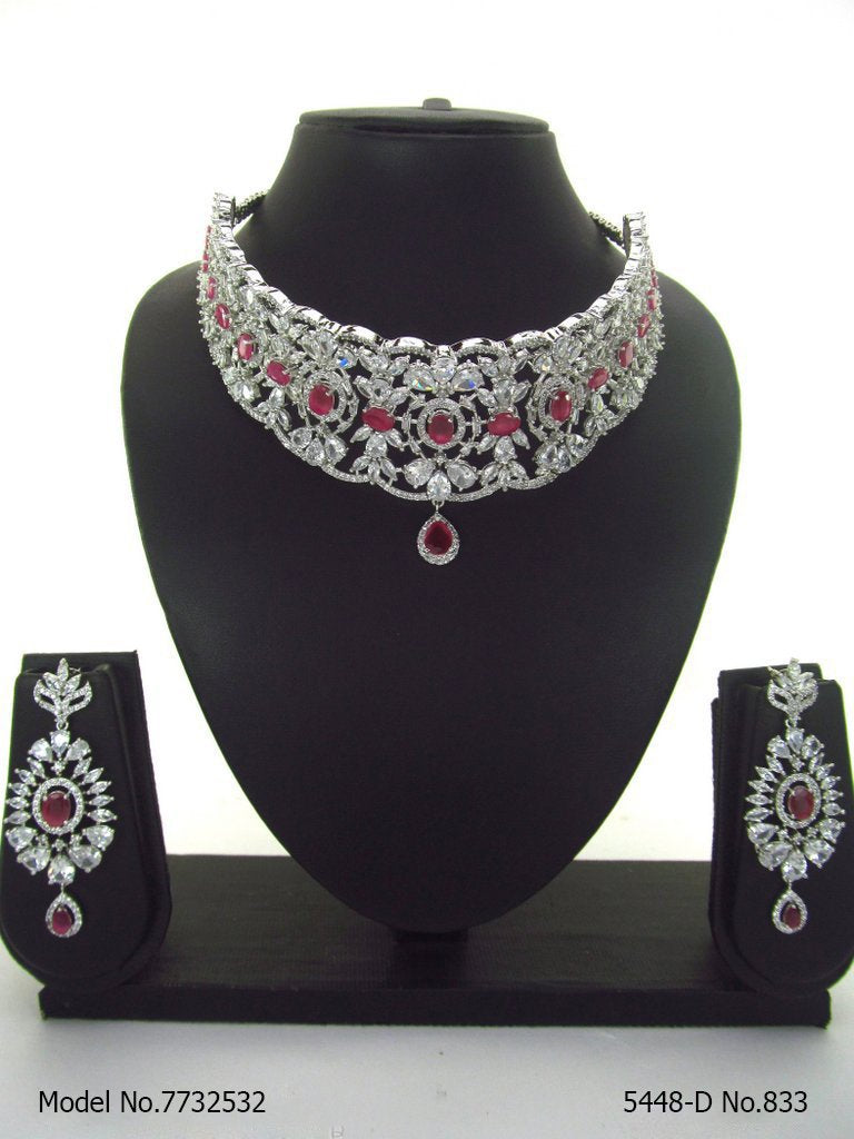 American Diamond Handcrafted Jewelry Set - Amaara World