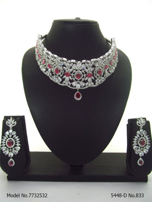 American Diamond Handcrafted Jewelry Set - Amaara World