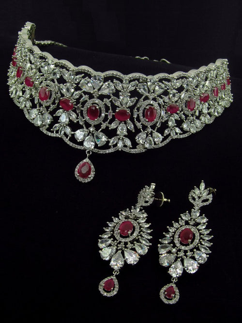 American Diamond Handcrafted Jewelry Set - View 2