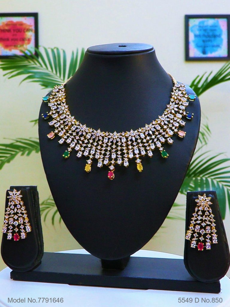 Traditional Zirconia Jewelry Set for Classy Women - Style 6 - Amaara World