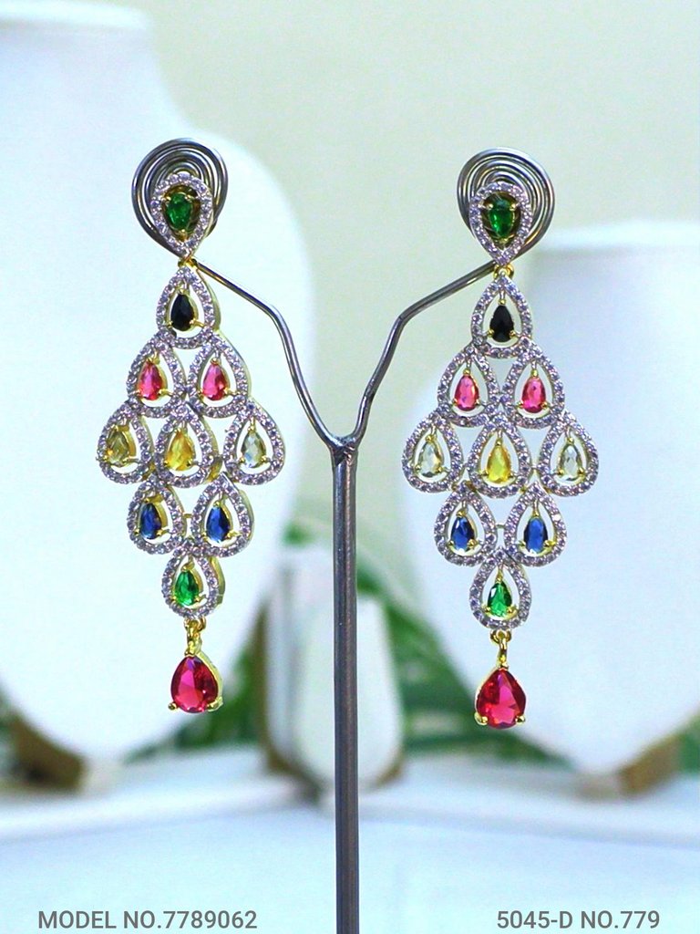 Traditional Design | American Diamond Jewelry Set - View 3 - Amaara World
