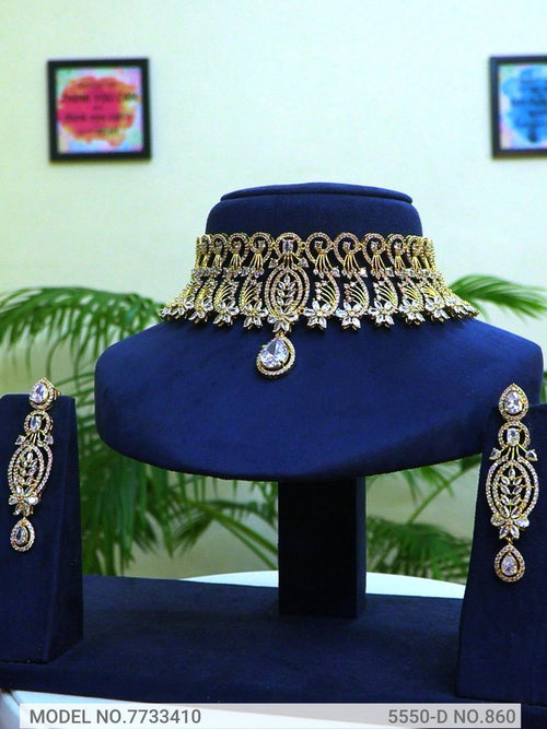 Articfical Diamond AD Necklace Set