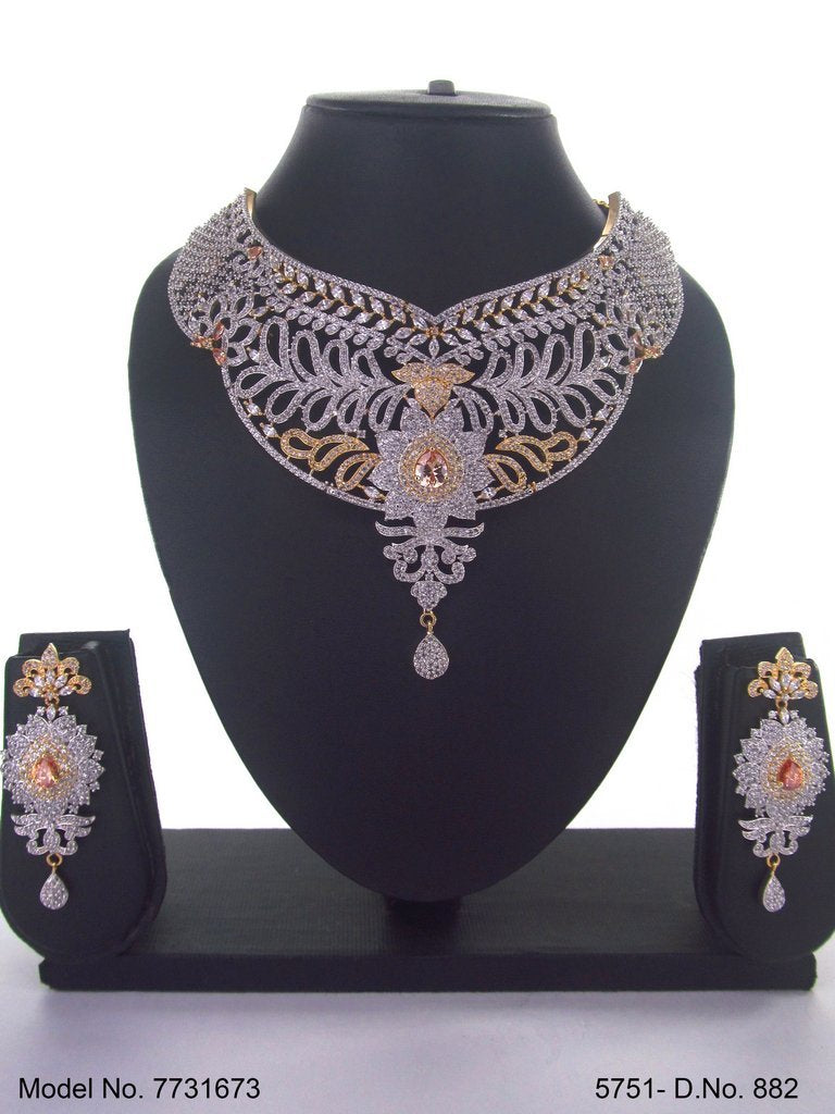 American Diamond Necklace Set - 7731672 - Color variant