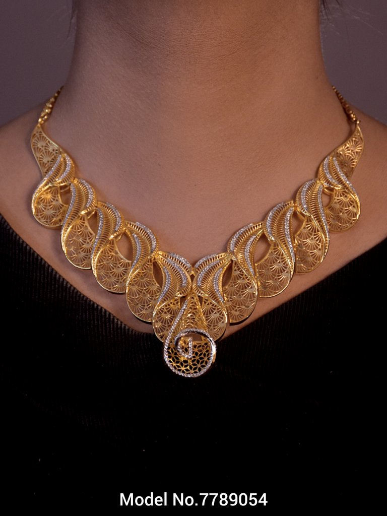 Traditional Zirconia Jewelry Set for Classy Women - View 3 - Amaara World