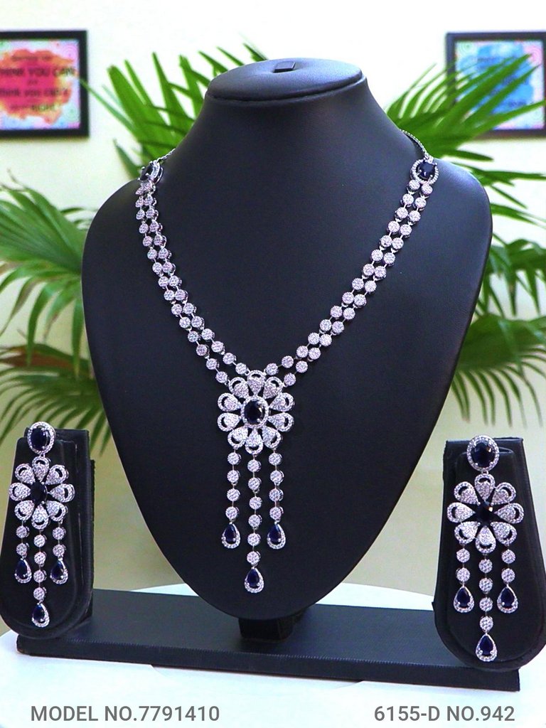 Artificial Diamond Cz Jewelry Set - Style 1 - Amaara World