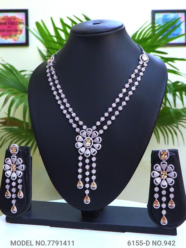 Artificial Diamond Cz Jewelry Set - Style 2 - Amaara World