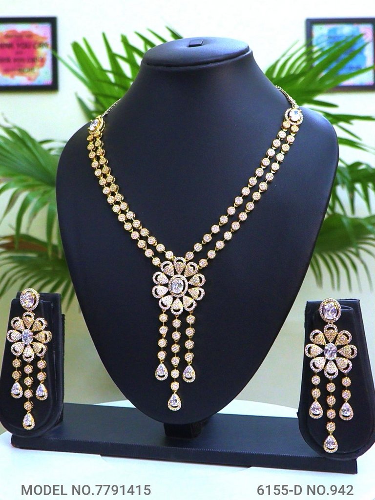 Artificial Diamond Cz Jewelry Set - Style 4 - Amaara World