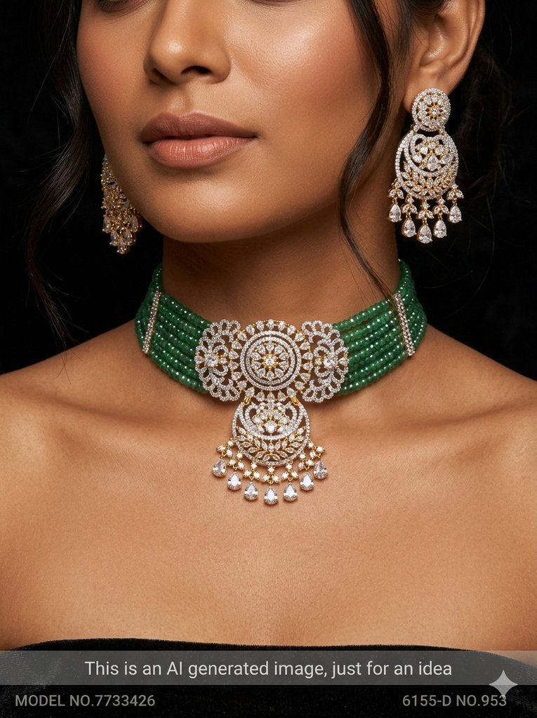Necklace Set with Classic earrings