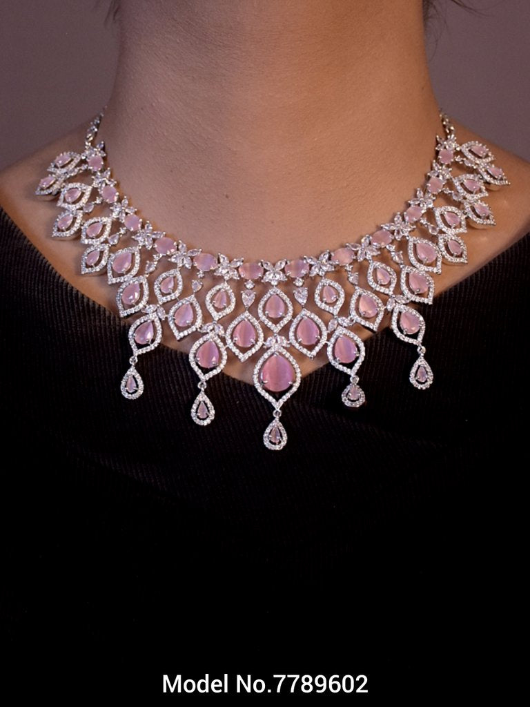 Artificial Diamond Cz Jewelry Set - View 3 - Amaara World