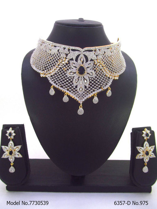 American Diamond Necklace Set - 7730539 - View 1