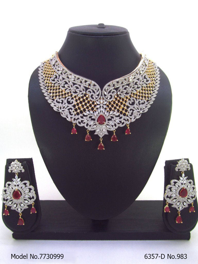 Necklace Set with Classic earrings - Amaara World USA - SKU 7730999
