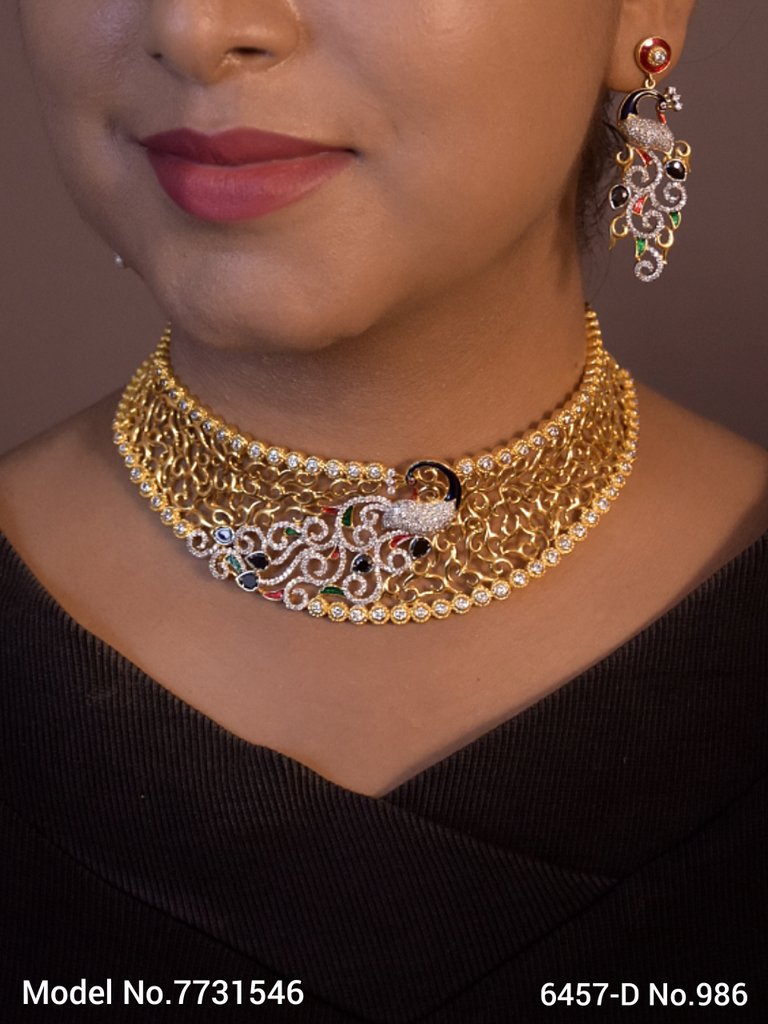 Choker Jewelry Set for Wedding Occasions - 7731545 - Color variant