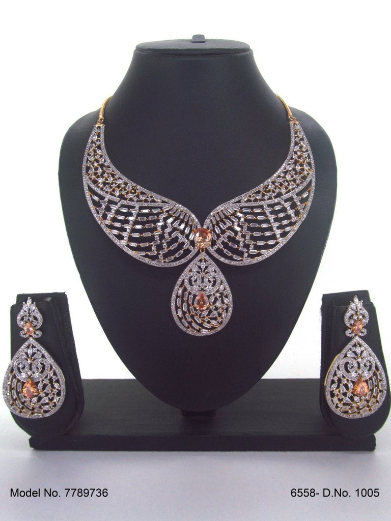 Imitation Diamond Cz Jewelry Set - View 2 - Amaara World