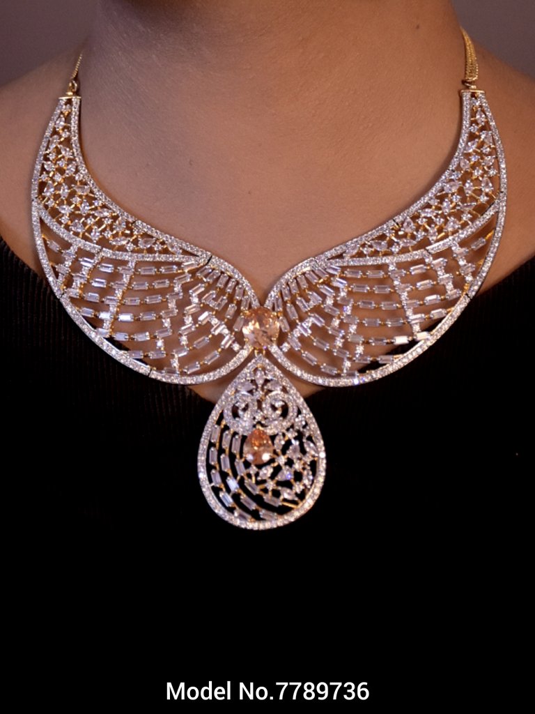 Imitation Diamond Cz Jewelry Set - View 3 - Amaara World