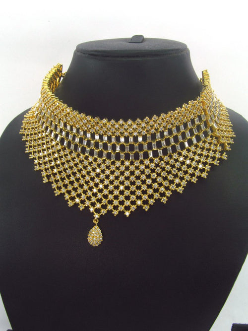 Artificial Diamond Jewelry Set for Brides - 7731575 - View 2