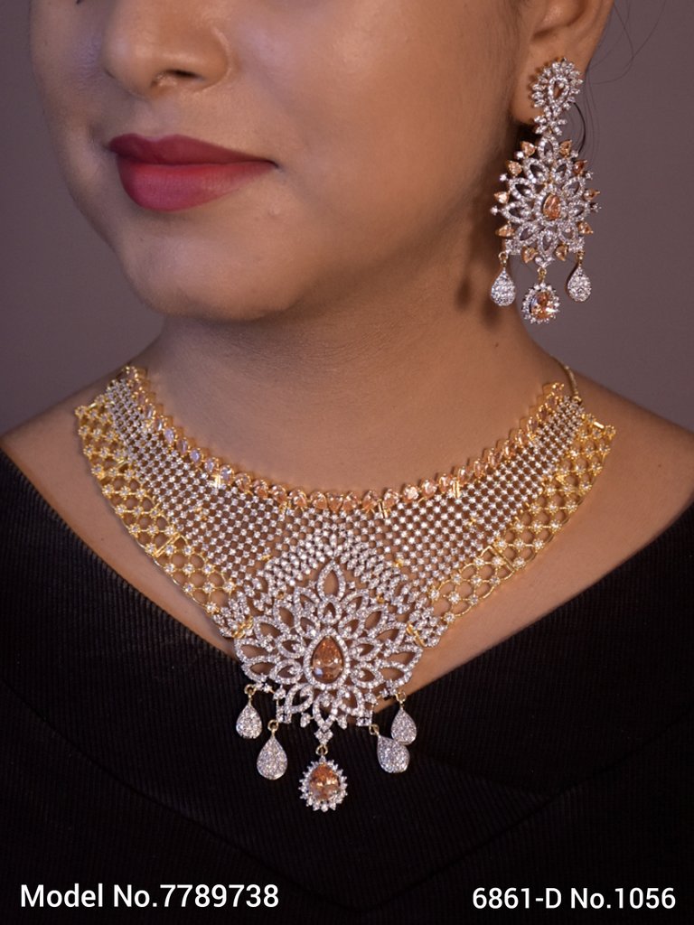 Artificial Diamond Cz Jewelry Set - Style 1 - Amaara World