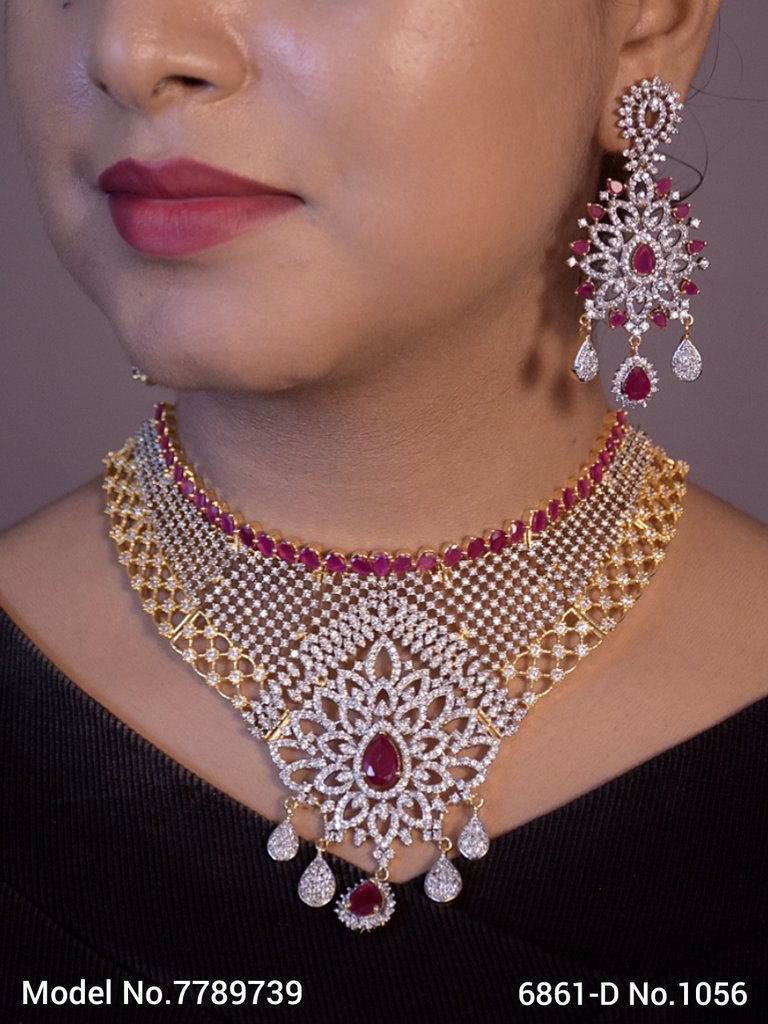 Artificial Diamond Cz Jewelry Set - Style 2 - Amaara World