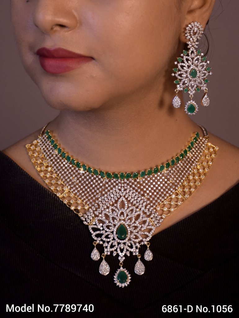 Artificial Diamond Cz Jewelry Set - Style 3 - Amaara World