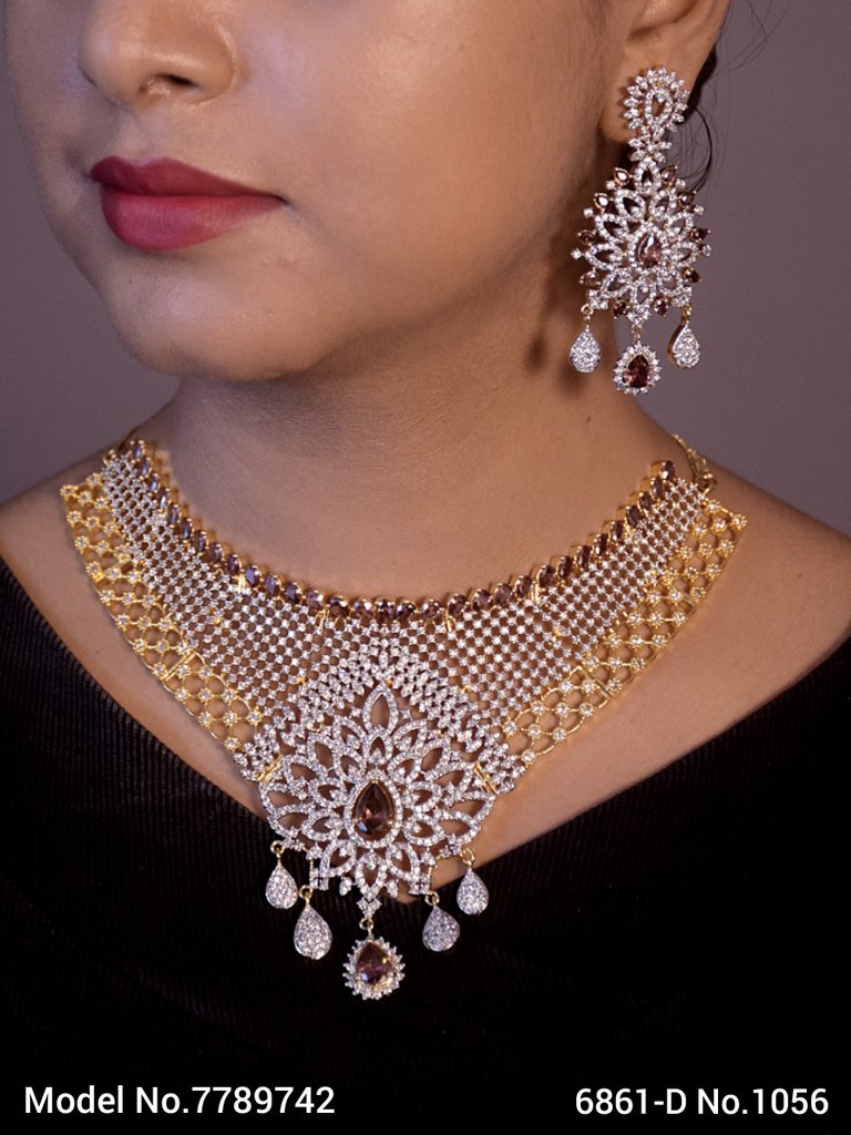 Artificial Diamond Cz Jewelry Set - Style 5 - Amaara World