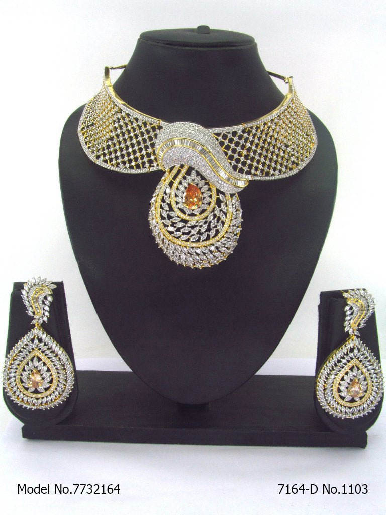 Artificial Diamond Cz Jewelry Set - 7732163 - Color variant