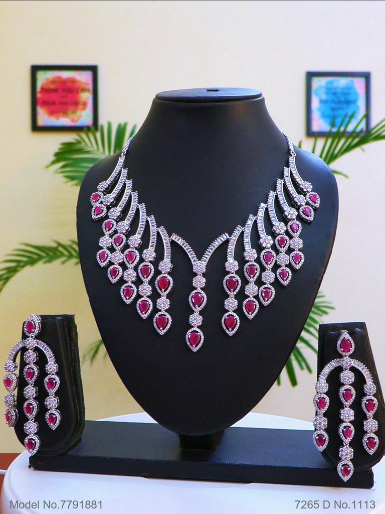 Artificial Diamond Cz Jewelry Set - Style 2 - Amaara World