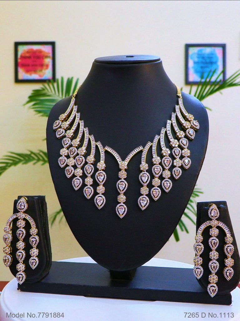 Artificial Diamond Cz Jewelry Set - Style 3 - Amaara World