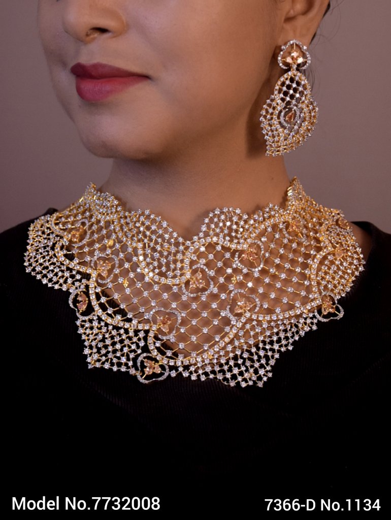 Imitaion Diamond looking Jewelry Set - 7732006 - Color variant