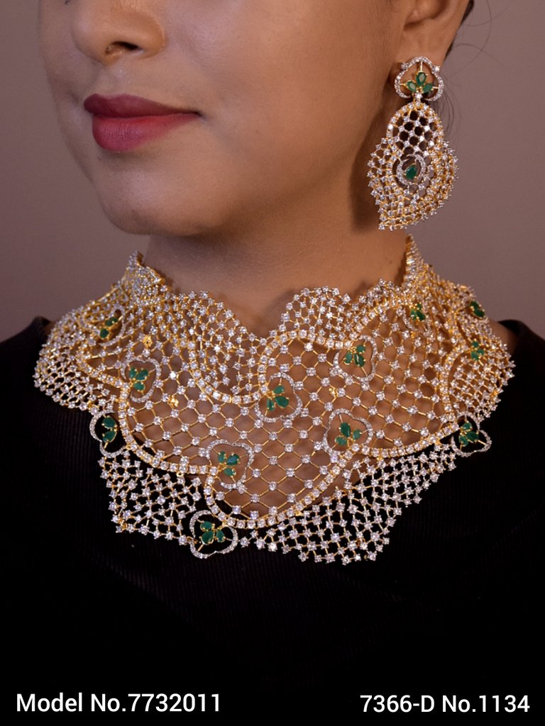 Imitaion Diamond looking Jewelry Set - 7732006 - Color variant