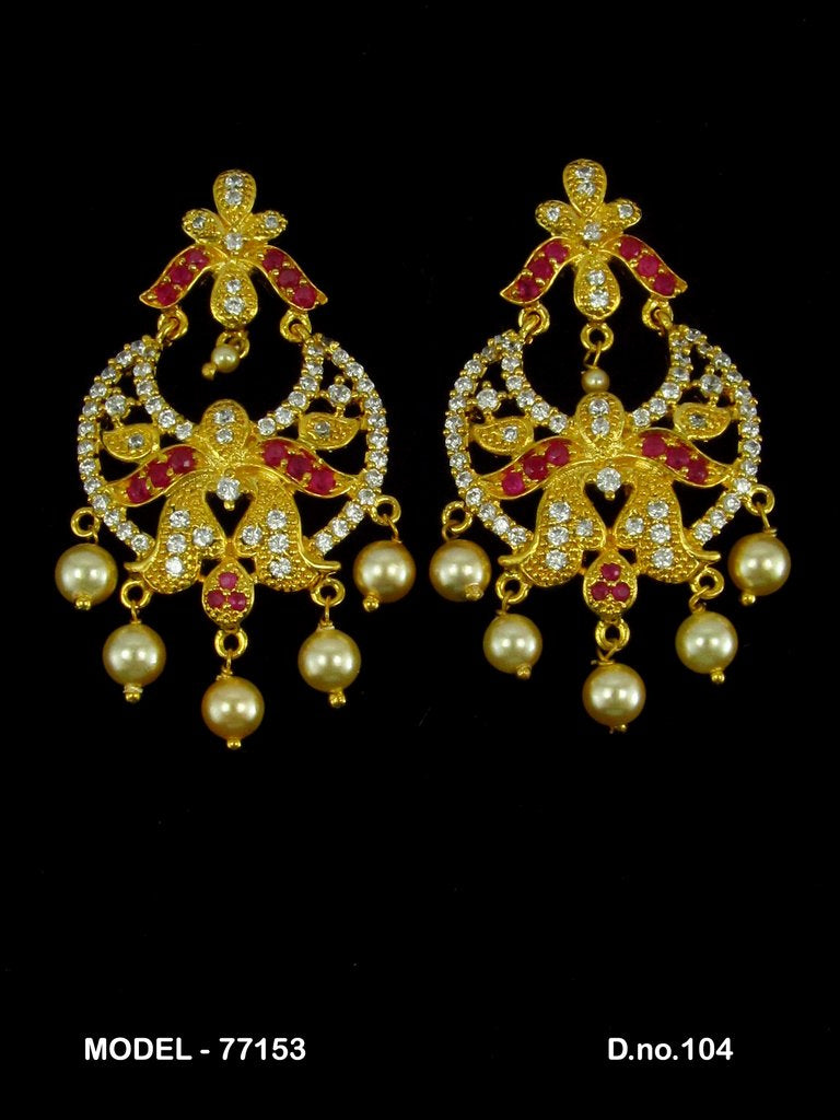 Cubic Zirconia Non-Dangling earrings - Style 1 - Amaara World