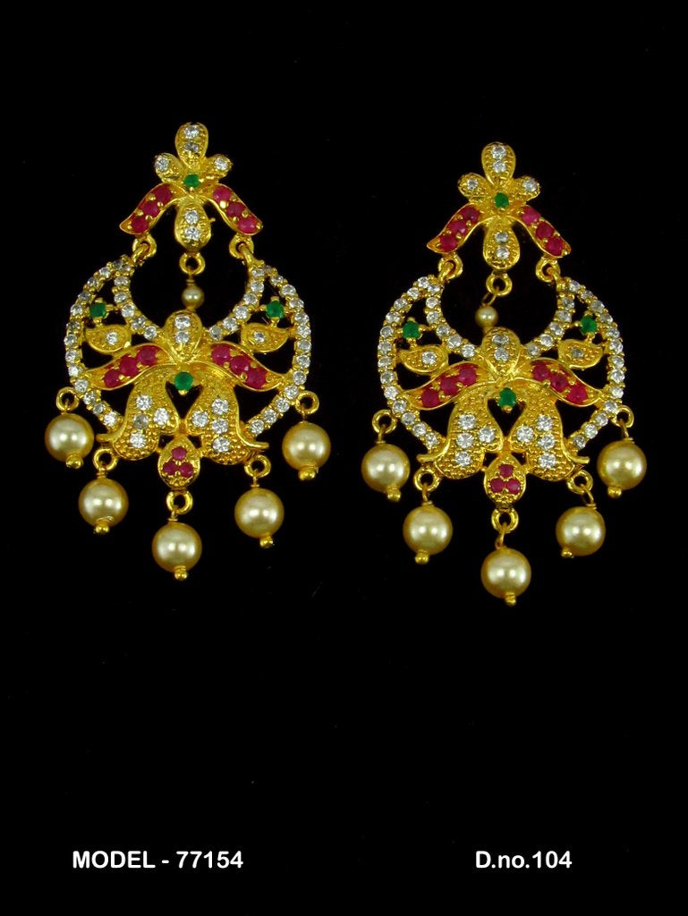 Cubic Zirconia Non-Dangling earrings - Style 2 - Amaara World