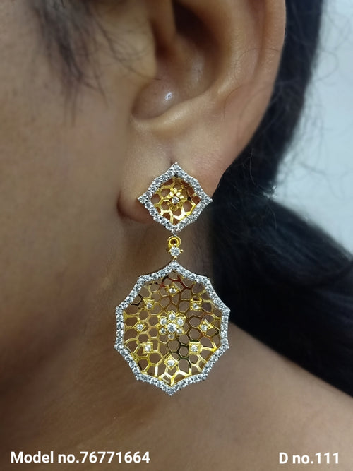 American diamond Earring Indian hand crafted - Style 1 - Amaara World