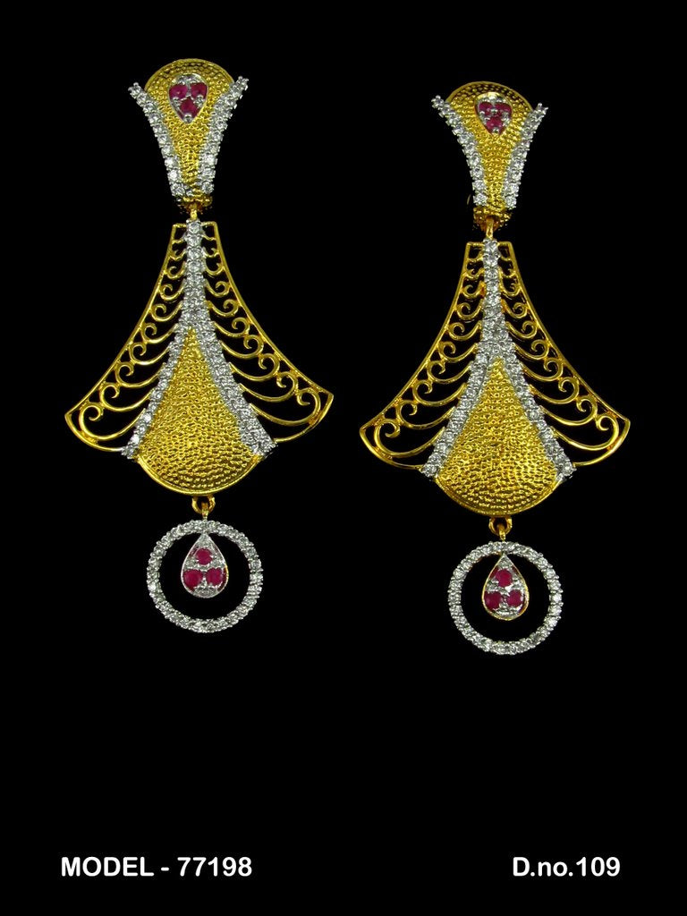 Indian Cz Earring preferred by Bollywood stars - Amaara World USA - SKU 77198