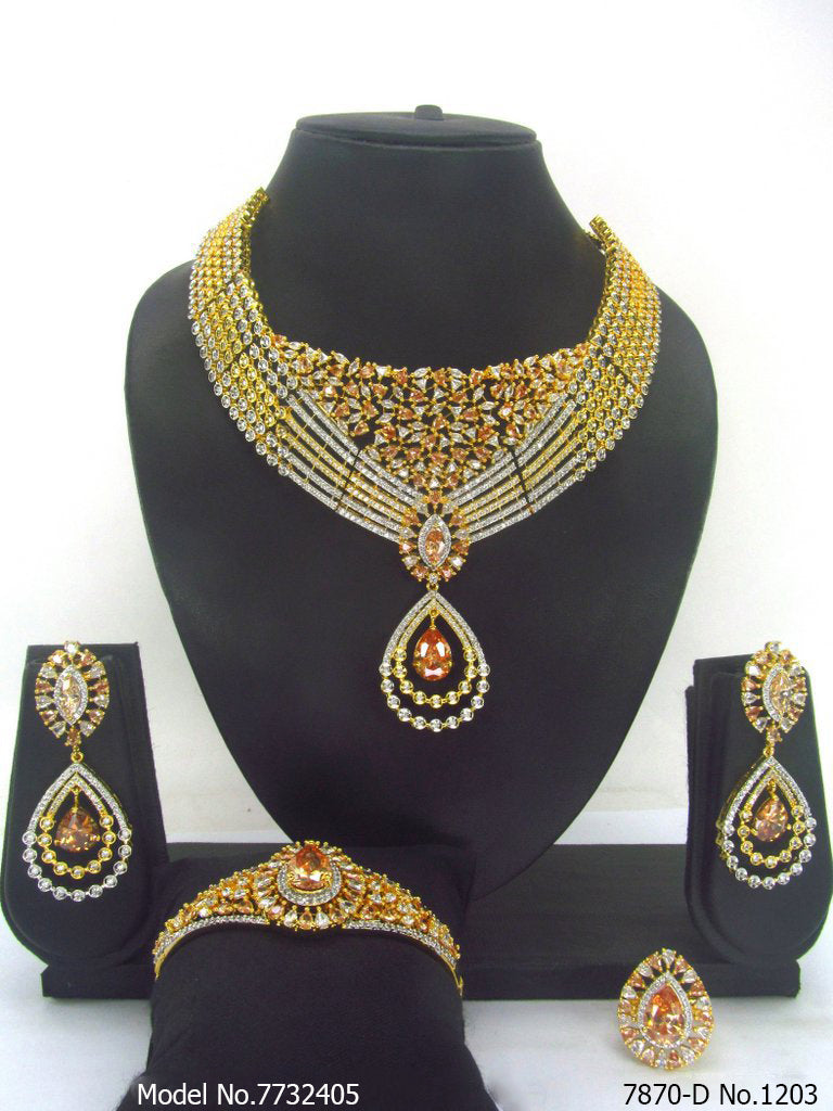 Artificial Diamond Cz Jewelry Set - 7732404 - Color variant