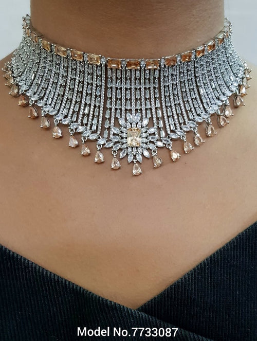 American Diamond Handcrafted Jewelry Set - 7733087 - View 2