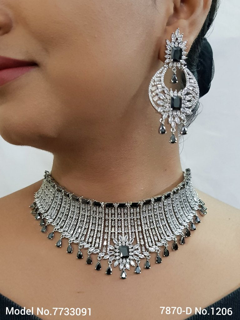 American Diamond Handcrafted Jewelry Set - 7733087 - Color variant