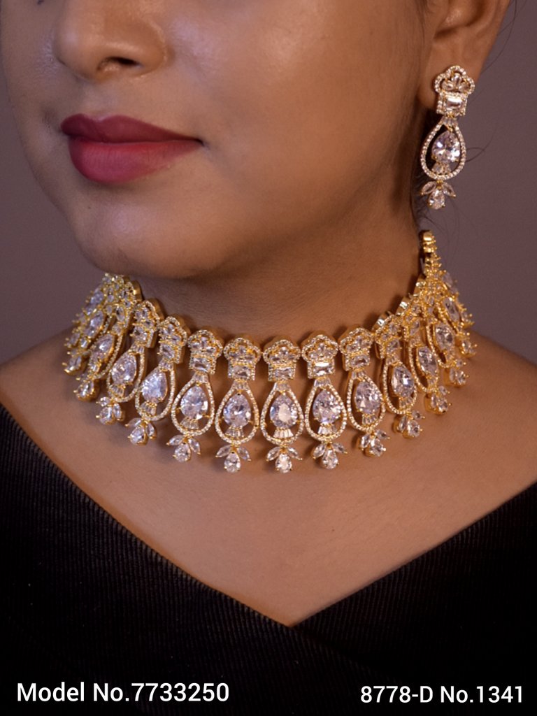 Imitaion Diamond looking Jewelry Set - 7733249 - Color variant