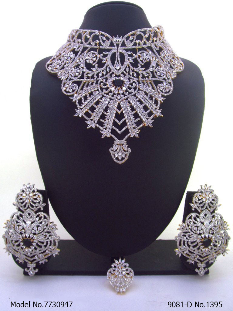 Articfical Diamond AD Necklace Set - Amaara World USA - SKU 7730947
