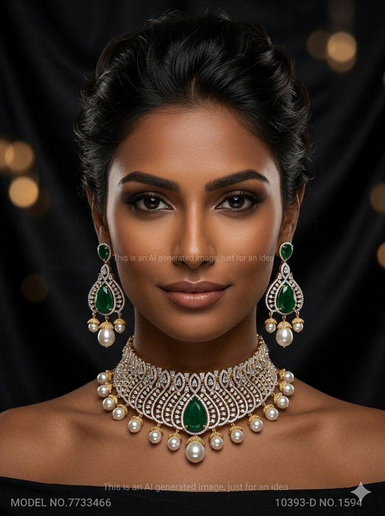 Artificial Diamond Jewelry Set for Brides